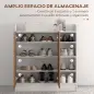 Armario Zapatero Moderno con 2 Puertas Estantes Ajustables para 12 Pares de Zapatos para Pasillo 83x30x90 cm Natural