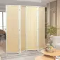 Biombo de 4 Paneles Plegable 180x180 cm Separador de Ambientes Tejido a Mano de Bambú Decoración para Salón Blanco
