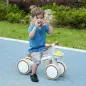 Bicicleta sin Pedales para Niños de 12-36 Meses con Asiento Ajustable Cesta y 4 Ruedas Silenciosas 56x27x39 cm Blanco