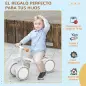 Bicicleta sin Pedales para Niños de 12-36 Meses con Asiento Ajustable Cesta y 4 Ruedas Silenciosas 56x27x39 cm Blanco