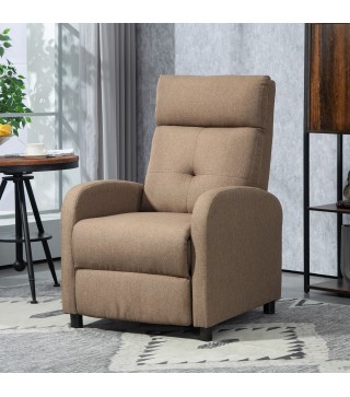 Sillón Reclinable Manual Sofá Individual con Reclinación hasta 155º Carga 150 kg Marrón