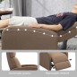 Sillón Reclinable Manual Sofá Individual con Reclinación hasta 155º Carga 150 kg Marrón