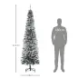 Árbol de Navidad Estrecho 225 cm Árbol Navideño Nevado con 738 Ramas y Soporte de Metal para Salón Verde y Blanco