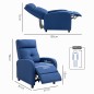 Sillón Reclinable Manual Sofá Individual con Reclinación hasta 155º Carga 150 kg Azul