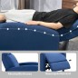 Sillón Reclinable Manual Sofá Individual con Reclinación hasta 155º Carga 150 kg Azul
