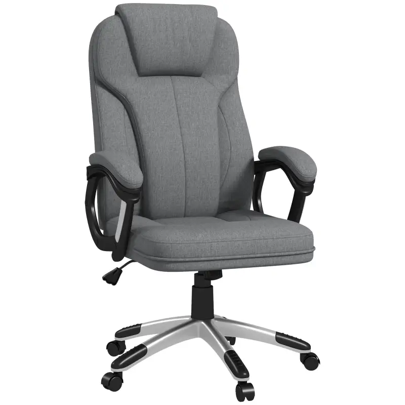 Silla de Escritorio Silla de Estudio Giratoria con Función Basculante Altura Ajustable Reposabrazos 66x75x110-120cm Gris Silla de Escritorio Silla de Estudio Giratoria con Función Basculante Altura Ajustable Reposabrazos 66x75x110-120cm Gris
