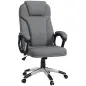 Silla de Escritorio Silla de Estudio Giratoria con Función Basculante Altura Ajustable Reposabrazos 66x75x110-120cm Gris