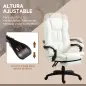 Silla de Masaje Reclinable con Altura Ajustable Reposapiés Retráctil y Control Remoto 68,5x68,5x113-121 cm Crema