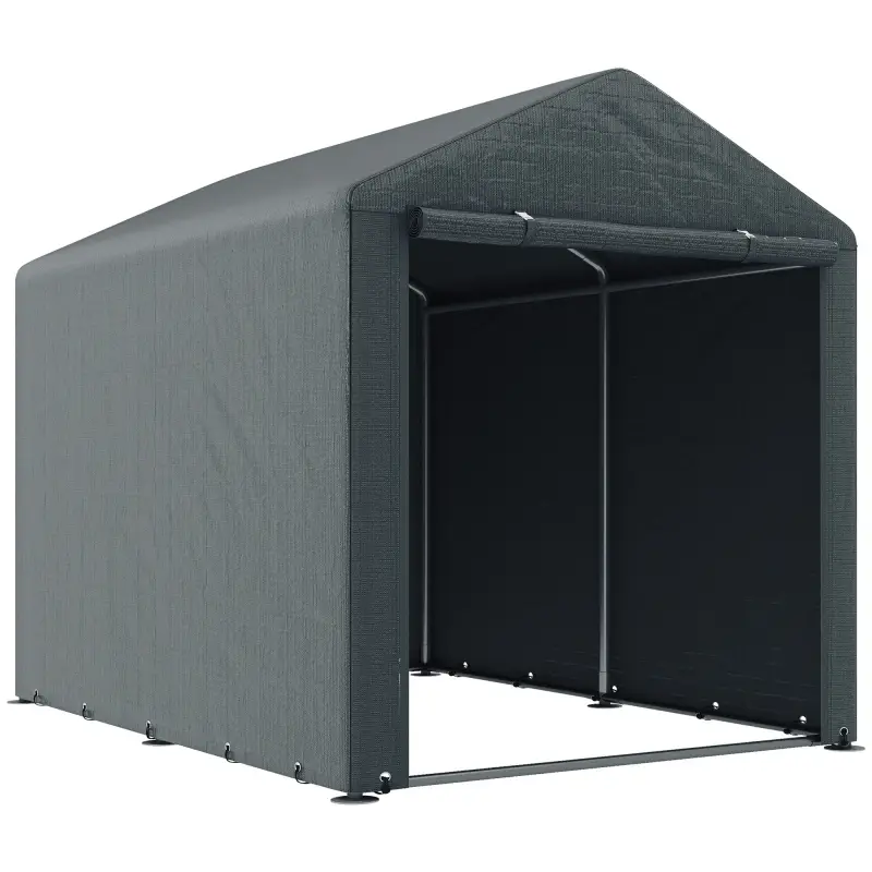 Carpa para Herramientas Bicicletas y Motos 1,6x2,2x1,7 m con 2 Habitaciones Puerta con Cremallera Impermeable Gris Carpa para Herramientas Bicicletas y Motos 1,6x2,2x1,7 m con 2 Habitaciones Puerta con Cremallera Impermeable Gris