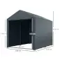 Carpa para Herramientas Bicicletas y Motos 1,6x2,2x1,7 m con 2 Habitaciones Puerta con Cremallera Impermeable Gris