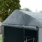 Carpa para Herramientas Bicicletas y Motos 1,6x2,2x1,7 m con 2 Habitaciones Puerta con Cremallera Impermeable Gris