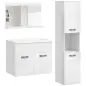 Conjunto de Muebles de Baño de Pared 3 Piezas Incluye Espejo Armario con Lavabo Cerámico y Columna de Baño Blanco