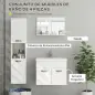 Conjunto de Muebles de Baño de Pared 3 Piezas Incluye Espejo Armario con Lavabo Cerámico y Columna de Baño Blanco