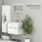 Conjunto de Muebles de Baño de Pared 3 Piezas Incluye Espejo Armario con Lavabo Cerámico y Columna de Baño Blanco