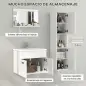 Conjunto de Muebles de Baño de Pared 3 Piezas Incluye Espejo Armario con Lavabo Cerámico y Columna de Baño Blanco
