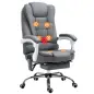 Silla de Oficina con 6 Puntos de Masaje Función de Calentamiento Reposapiés y Control Remoto 65x70x111-119 cm Gris