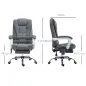 Silla de Oficina con 6 Puntos de Masaje Función de Calentamiento Reposapiés y Control Remoto 65x70x111-119 cm Gris Silla de Oficina con 6 Puntos de Masaje Función de Calentamiento Reposapiés y Control Remoto 65x70x111-119 cm Gris