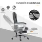 Silla de Oficina con 6 Puntos de Masaje Función de Calentamiento Reposapiés y Control Remoto 65x70x111-119 cm Gris Silla de Oficina con 6 Puntos de Masaje Función de Calentamiento Reposapiés y Control Remoto 65x70x111-119 cm Gris