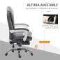 Silla de Oficina con 6 Puntos de Masaje Función de Calentamiento Reposapiés y Control Remoto 65x70x111-119 cm Gris Silla de Oficina con 6 Puntos de Masaje Función de Calentamiento Reposapiés y Control Remoto 65x70x111-119 cm Gris