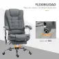 Silla de Oficina con 6 Puntos de Masaje Función de Calentamiento Reposapiés y Control Remoto 65x70x111-119 cm Gris Silla de Oficina con 6 Puntos de Masaje Función de Calentamiento Reposapiés y Control Remoto 65x70x111-119 cm Gris