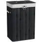 Cesto para la Ropa Sucia Plegable con Tapa Cubo para la Colada Rectangular con Asas 40x30x60 cm Negro