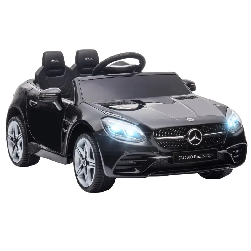 Coche Eléctrico para Niños de +3 Años Mercedes SLC 300 con Batería 12V Mando a Distancia Faros LED Bocina Música Negro
