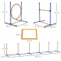 Juego de Agilidad para Perros de 4 Piezas con Piquetes para Slalom Zona de Reposo Valla y Anillo de Salto Naranja y Azul