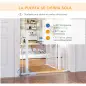 Barrera de Seguridad para Perros Extensible 75-103 cm Barrera Escaleras Puertas con Extensiones Cierre Automático Blanco