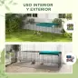 Jaula para Animales Pequeños de Acero con Puertas y Tela Superior para Conejos Chinchillas Gallinas 220x85x70 cm Verde
