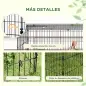 Jaula para Animales Pequeños de Acero con Puertas y Tela Superior para Conejos Chinchillas Gallinas 220x85x70 cm Verde