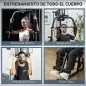 Máquina de Musculación con Placas de Peso de 45 kg Carga Max. 100 kg para Entrenamiento Fitness en Hogar Gimnasio Negro