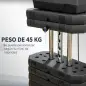 Máquina de Musculación con Placas de Peso de 45 kg Carga Max. 100 kg para Entrenamiento Fitness en Hogar Gimnasio Negro