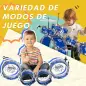 Batería para Niños de +3 Años con Tambores Bombo Platillo Pedal y Baquetas Diseño con Tema de Estrellas 65x22x57 cm Azul