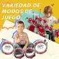 Batería para Niños de +3 Años con Tambores Bombo Platillo Pedal y Baquetas Diseño con Tema de Estrellas 65x22x57 cm Rojo