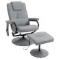 Sillón de Masaje Eléctrico con Reposapiés Sillón Relax Reclinable con Control Remoto y 10 Puntos de Masaje Gris