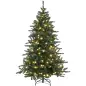 Árbol de Navidad Artificial 180 cm con 310 Luces LED 872 Ramas y Patas de Metal Árbol Navideño para Interior Verde