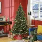 Árbol de Navidad Artificial 180 cm con 310 Luces LED 872 Ramas y Patas de Metal Árbol Navideño para Interior Verde