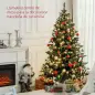 Árbol de Navidad Artificial 180 cm con 310 Luces LED 872 Ramas y Patas de Metal Árbol Navideño para Interior Verde
