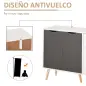 Aparador para Salón con 3 Puertas y Cajón Mueble Auxiliar para Salón Cocina Dormitorio 90x30x72 cm Blanco y Gris