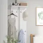 Perchero para Recibidor de Pared con 8 Ganchos y Estante para Entrada Pasillo 55x21,3x170 cm Blanco