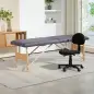 Camilla de Masaje Plegable con Marco de Madera con Altura Regulable y Bolsa de Transporte 186x60x61-87 cm Púrpura