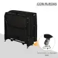 Cama Abatible 184x65 cm con Cabecera Ajustable Ruedas Universales y Estructura de Metal Carga Máx. 120 kg Negro