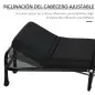 Cama Abatible 184x65 cm con Cabecera Ajustable Ruedas Universales y Estructura de Metal Carga Máx. 120 kg Negro