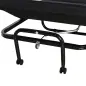 Cama Abatible 184x65 cm con Cabecera Ajustable Ruedas Universales y Estructura de Metal Carga Máx. 120 kg Negro