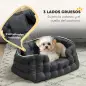 Cama para Mascotas con 2 Almohadas Colchón para Perros Antideslizante con Funda Extraíble y Lavable 70x50x30 cm Gris
