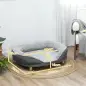 Sofá para Mascotas con Parte Superior Desmontable Funda Lavable y Patas de Madera Carga 25 kg 90x78x25 cm Gris