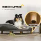 Sofá para Mascotas con Parte Superior Desmontable Funda Lavable y Patas de Madera Carga 25 kg 90x78x25 cm Gris
