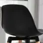 Juego de 2 Taburetes Altos de Cocina 69 cm Tapizado en PU con Respaldo Patas de Madera para Comedor Negro