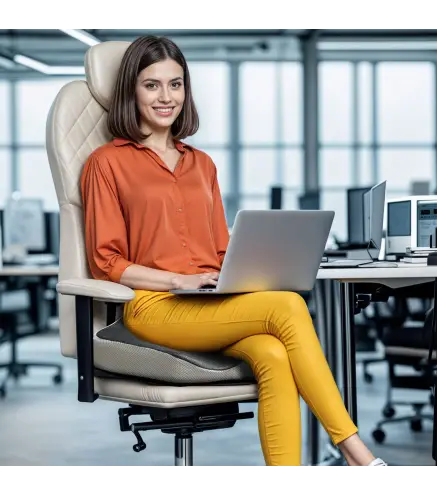 Cojín de Asiento de Espuma Viscoelástica con Base Antideslizante para Silla de Comedor Silla de Ruedas Negro