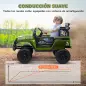 Coche Eléctrico para Niños de +3 Años con Batería 12V Mando a Distancia Faros LED Bocina Música Verde
